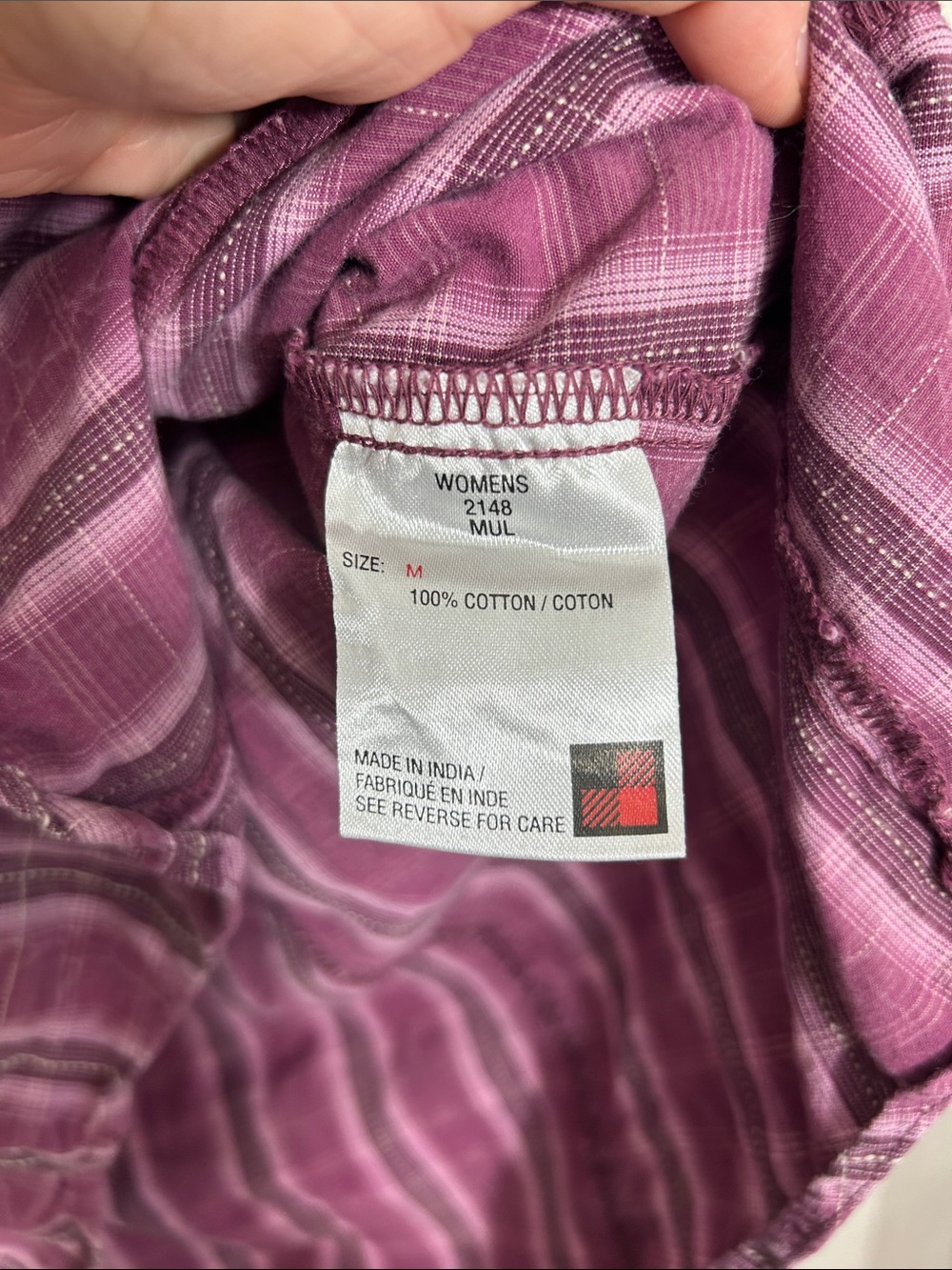 Vintage Woolrich Cotton Purple Plaid Button-Up Shirt size Medium 100% cotton - Picture 3 of 7